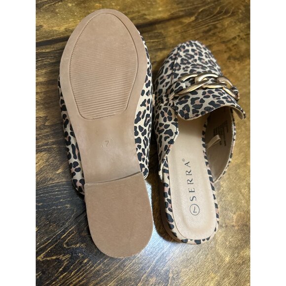 New Serra Leopard Print Slip-On Mules With Gold Chain Accent 7 Preppy Maximalist - Picture 8 of 10